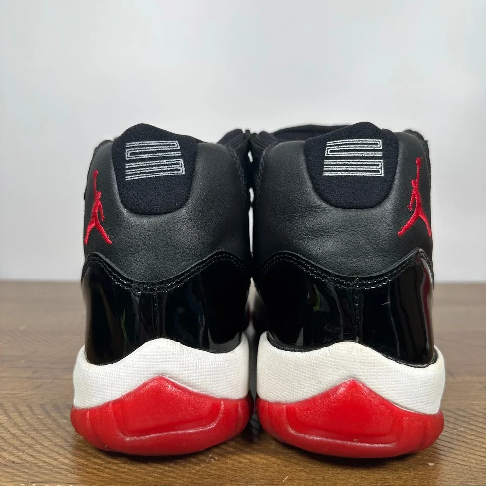 Jordan XI Bred Shoes Mens 10.5 Black Red 11 Retro Patent Leather 2001 Box + Card